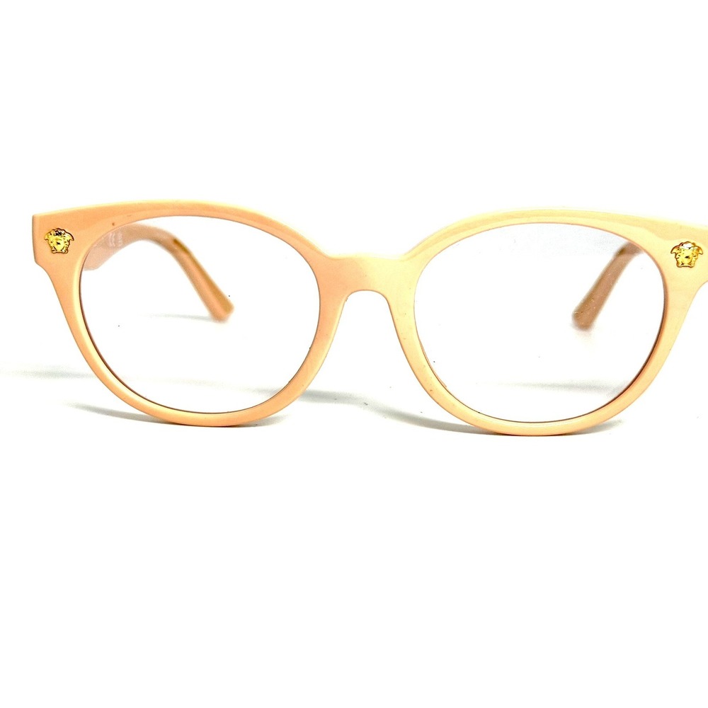 Versace VK 3009U 5494 Peach Cat Eye Eyeglass Frames Medusa Logo 48-16-130